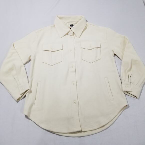 WOOLX Jacket Womens Medium Merino Wool Sawyer Shacket Sweet Cream NWT Boucle - Picture 12 of 12